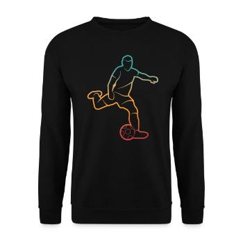 Fußballer Silhouette Fußballtrainer Fußballspieler - Unisex Pullover - Schwarz - Vorne - Alina (178cm) & Michal (187cm)