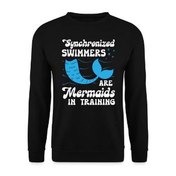 Synchronized Swimmers Are Mermaids In Training - Unisex Pullover - Schwarz - Vorne - Alina (178cm) & Michal (187cm)
