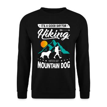 Randonner avec mon chien de montagne - Sweat-shirt Unisexe - noir - Devant - Alina (178cm) & Michal (187cm)