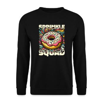 Sprinkle Squad - Lustiges Donut Geschenk - Unisex Pullover - Schwarz - Vorne - Alina (178cm) & Michal (187cm)