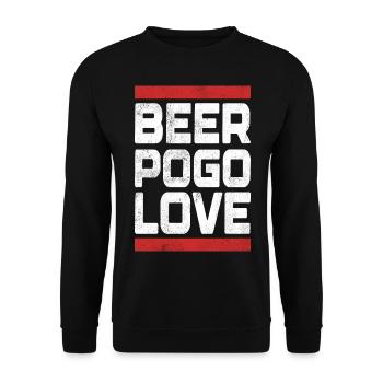 Beer Pogo Love - Unisex Sweatshirt - black - Front - Alina (178cm) & Michal (187cm)