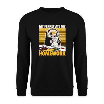Mon furet a mangé mes devoirs - Cadeau furet - Sweat-shirt Unisexe - noir - Devant - Alina (178cm) & Michal (187cm)