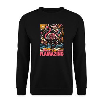 Flamazing - Perfect Gift for Animal Lovers - Unisex Sweatshirt - black - Front - Alina (178cm) & Michal (187cm)