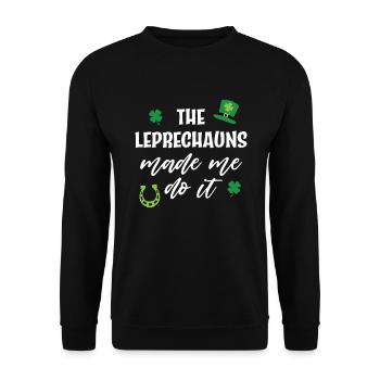 The Leprechauns made me do it - Unisex Sweatshirt - black - Front - Alina (178cm) & Michal (187cm)