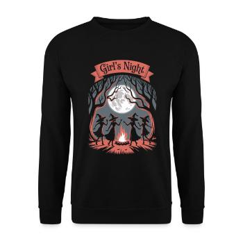 Hexen-Tanz unter dem Vollmond – Girl’s Night - Unisex Pullover - Schwarz - Vorne - Alina (178cm) & Michal (187cm)