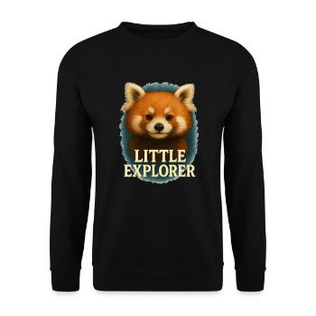 Little Explorer - Mignon motif de panda rouge aquarelle - Sweat-shirt Unisexe - noir - Devant - Alina (178cm) & Michal (187cm)