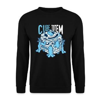 Totem cubes abstract - Unisex Sweatshirt - black - Front - Alina (178cm) & Michal (187cm)