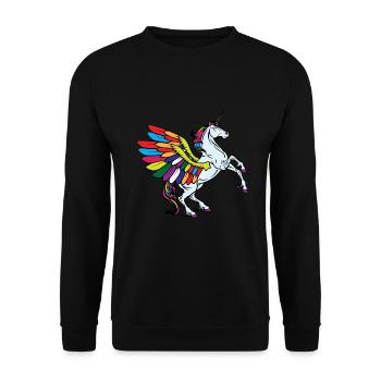flying unicorn fable - Unisex Sweatshirt - black - Front - Alina (178cm) & Michal (187cm)