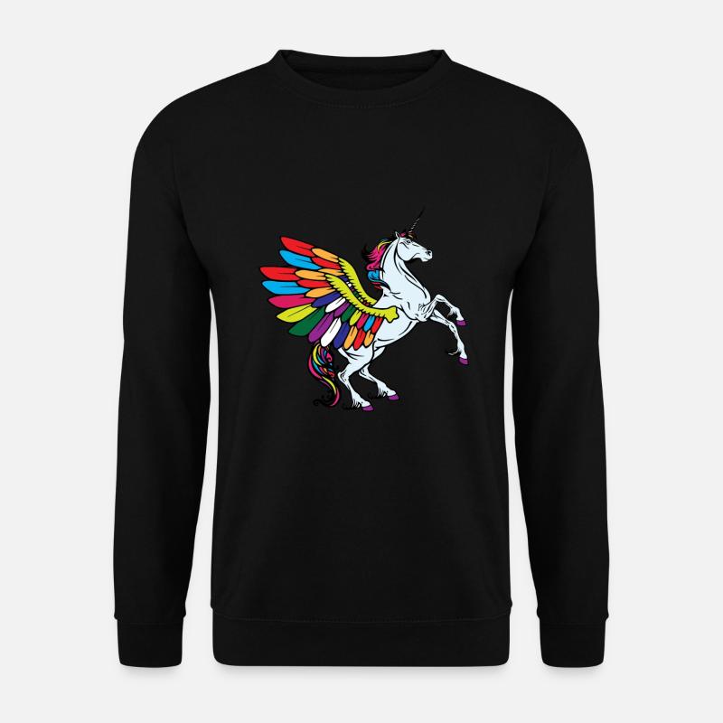 fliegendes Einhorn Fabel - Unisex Pullover - Schwarz