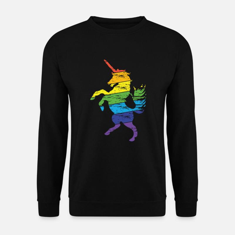 Einhorn Regenbogen - Unisex Pullover - Schwarz