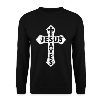 Jésus Christ - Sweat-shirt Unisexe - noir - Devant - Alina (178cm) & Michal (187cm)