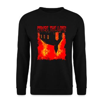 Brennende Kirche - praise the lord - Unisex Pullover - Schwarz - Vorne - Alina (178cm) & Michal (187cm)
