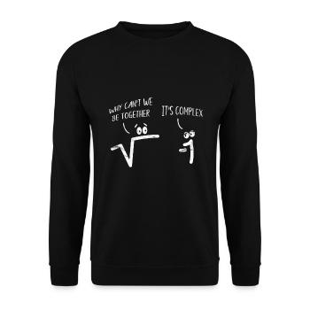 Quadratwurzel aus dem Negativ einer Geschenkidee M - Unisex Pullover - Schwarz - Vorne - Alina (178cm) & Michal (187cm)
