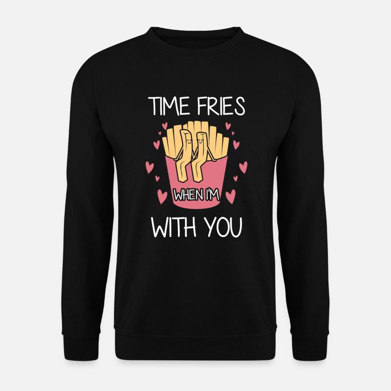 Creating bonds with french fries - Unisex Pullover - Schwarz