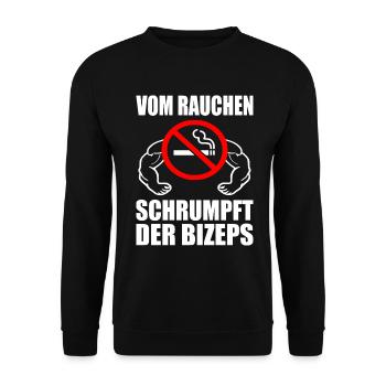 Vom rauchen schrumpft der bizeps - Unisex Pullover - Schwarz - Vorne - Alina (178cm) & Michal (187cm)