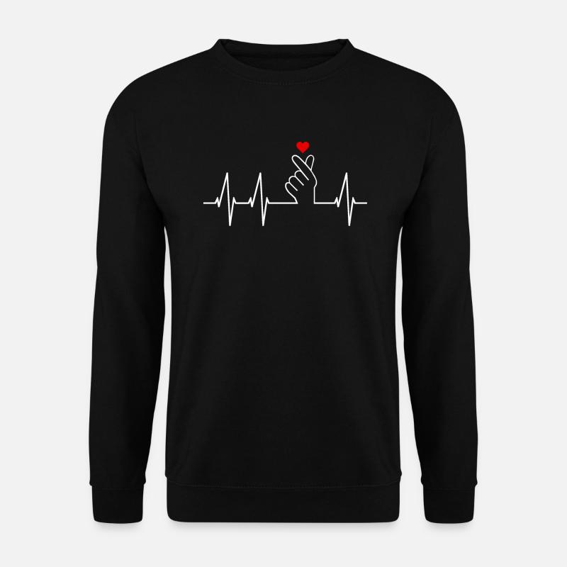 K-pop Saranghae Finger Signe Kpop Finger Heart - Sweat-shirt Unisexe - noir