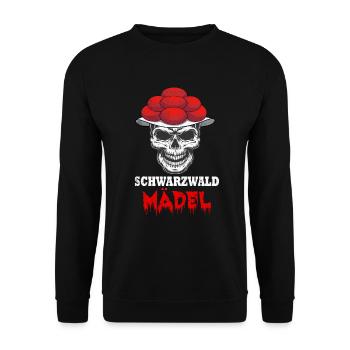 Schwarzwaldmädel Bollenhut Schwarzwald Bollen hut - Unisex Pullover - Schwarz - Vorne - Alina (178cm) & Michal (187cm)