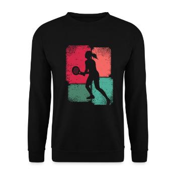 Joueur de Padel Padel Tennis Retro Femmes Padel - Sweat-shirt Unisexe - noir - Devant - Alina (178cm) & Michal (187cm)