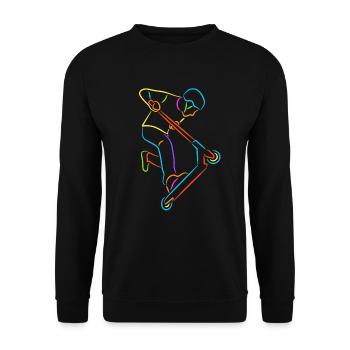Cascade Scooter Tricks Coloré Kick Scooter - Sweat-shirt Unisexe - noir - Devant - Alina (178cm) & Michal (187cm)