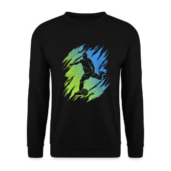 Fußballer Fußballspieler Jungen Fußball - Unisex Pullover - Schwarz - Vorne - Alina (178cm) & Michal (187cm)
