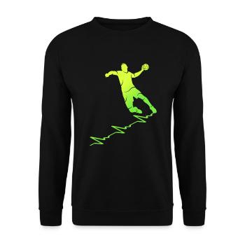 Handball Herzlinie Handballspieler Handballer - Unisex Pullover - Schwarz - Vorne - Alina (178cm) & Michal (187cm)