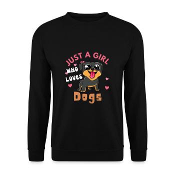 Just a girl who loves dogs - Unisex Sweatshirt - black - Front - Alina (178cm) & Michal (187cm)