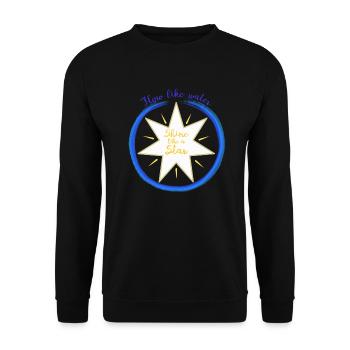 Flow like water, shine like a star II - Unisex Pullover - Schwarz - Vorne - Alina (178cm) & Michal (187cm)