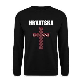 Croatie Hrvatska Pleter Cross Balkan Cadeau - Sweat-shirt Unisexe - noir - Devant - Alina (178cm) & Michal (187cm)