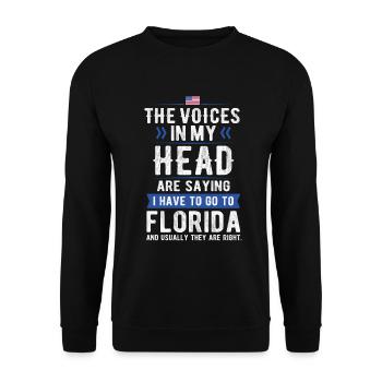 LES VOIX DANS MA TÊTE CADEAU FLORIDE USA - Sweat-shirt Unisexe - noir - Devant - Alina (178cm) & Michal (187cm)