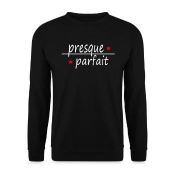 presque parfait texte humour homme - Sweat-shirt Unisexe - noir - Devant - Alina (178cm) & Michal (187cm)