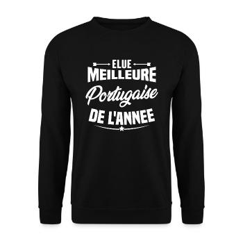 Cadeau Portugaise elue meilleure Portugaise - Sweat-shirt Unisexe - noir - Devant - Alina (178cm) & Michal (187cm)