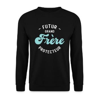 Futur Grand frère Protecteur - Sweat-shirt Unisexe - noir - Devant - Alina (178cm) & Michal (187cm)