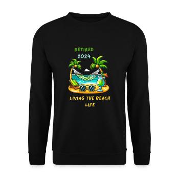retraité 4 - Sweat-shirt Unisexe - noir - Devant - Alina (178cm) & Michal (187cm)