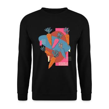 Eleganz in der Wurzel - Unisex Pullover - Schwarz - Vorne - Alina (178cm) & Michal (187cm)