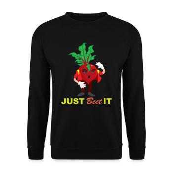 Gemüse Lustige Rote Bete Trend Funny Geschenk - Unisex Pullover - Schwarz - Vorne - Alina (178cm) & Michal (187cm)
