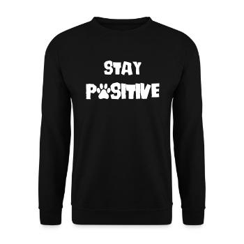 Stay Positive Dog Cat Paw Pet Master - Sweat-shirt Unisexe - noir - Devant - Alina (178cm) & Michal (187cm)