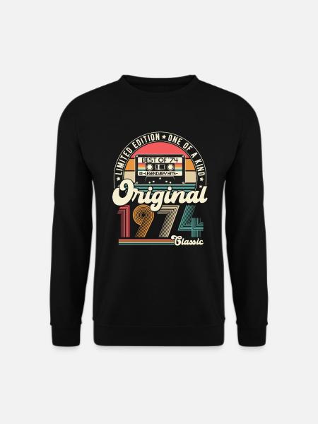 Original 1974 Retro Vintage Jahrgang Geburtstag - Unisex Pullover - Schwarz