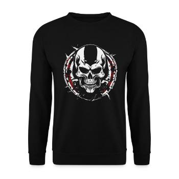 Totenkopf / Skull - Unisex Sweatshirt - black - Front - Alina (178cm) & Michal (187cm)