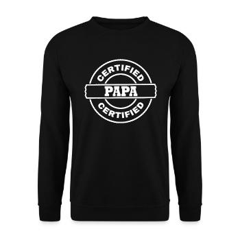 Papa - Unisex Sweatshirt - black - Front - Alina (178cm) & Michal (187cm)