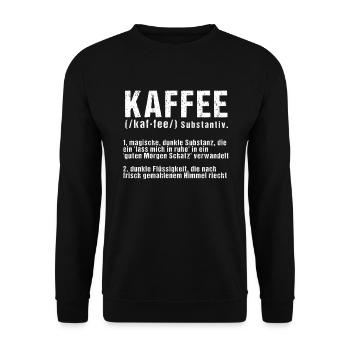 funny coffee definition - Unisex Sweatshirt - black - Front - Alina (178cm) & Michal (187cm)