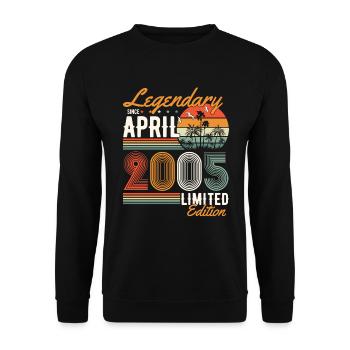 Legendary since April 2005 - Unisex Sweatshirt - black - Front - Alina (178cm) & Michal (187cm)