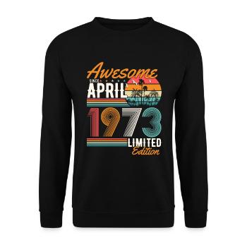 Great since April 1973 - Unisex Sweatshirt - black - Front - Alina (178cm) & Michal (187cm)