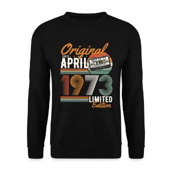 Original since April 1973 - Unisex Sweatshirt - black - Front - Alina (178cm) & Michal (187cm)