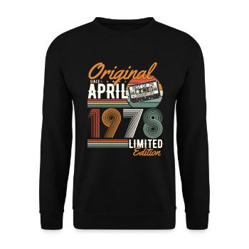 Original seit April 1978 - Unisex Pullover - Schwarz - Vorne - Alina (178cm) & Michal (187cm)