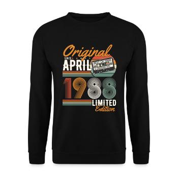 Original seit April 1988 - Unisex Pullover - Schwarz - Vorne - Alina (178cm) & Michal (187cm)