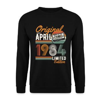 Original seit April 1984 - Unisex Pullover - Schwarz - Vorne - Alina (178cm) & Michal (187cm)