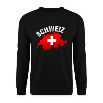 Switzerland - Unisex Sweatshirt - black - Front - Alina (178cm) & Michal (187cm)