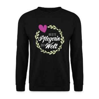Beste Pflegerin - Danke an Pflegepersonal Geschenk - Unisex Pullover - Schwarz - Vorne - Alina (178cm) & Michal (187cm)