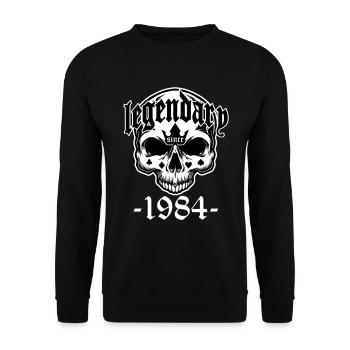Légendaire depuis 1984 - Skull | Les couleurs peuvent être modifiées - Sweat-shirt Unisexe - noir - Devant - Alina (178cm) & Michal (187cm)