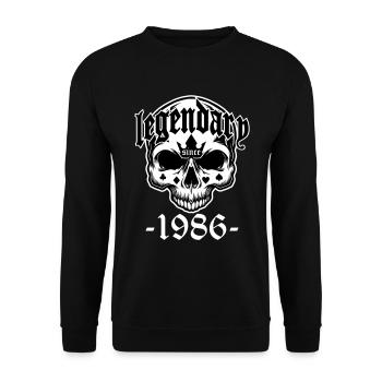 Légendaire depuis 1986 - Skull | Les couleurs peuvent être modifiées - Sweat-shirt Unisexe - noir - Devant - Alina (178cm) & Michal (187cm)